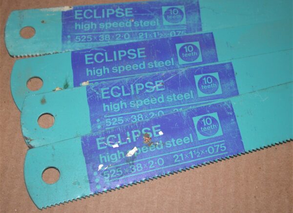 4 X Eclipse Power Hacksaw Blades, 10 TPI, 525 x 36 x 2.00/21" x 1 1/2" x 0.75", 80212657