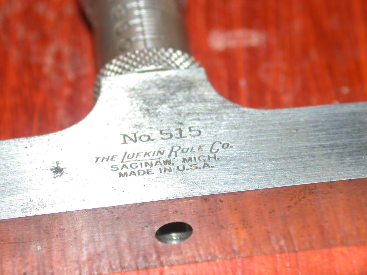 Lufkin No 515, 0 - 3" Depth Micrometer, Wooden Case, 80212658