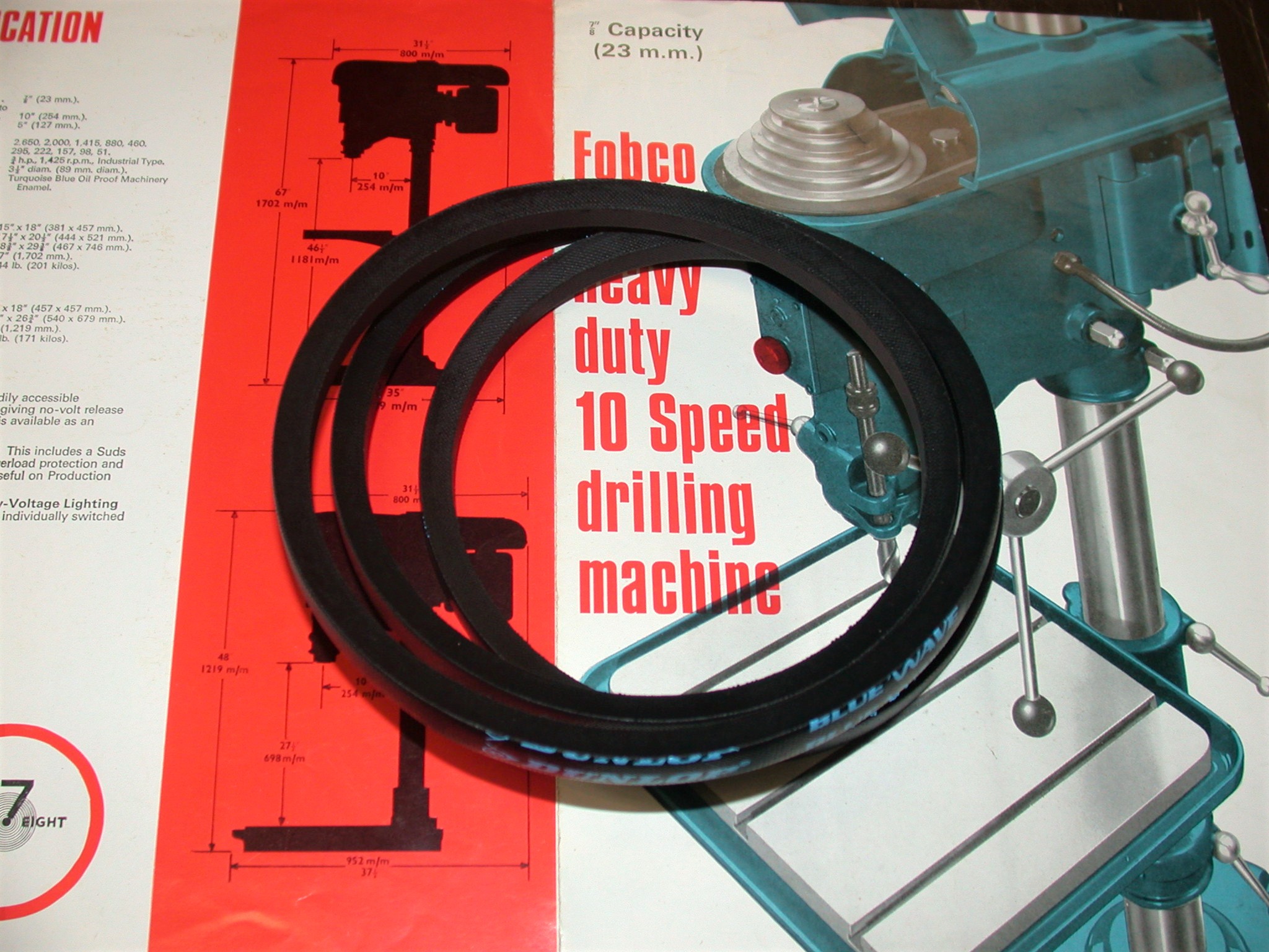 New Premium Quality Belt for Fobco 7/8 Drilling Machine, 80212846