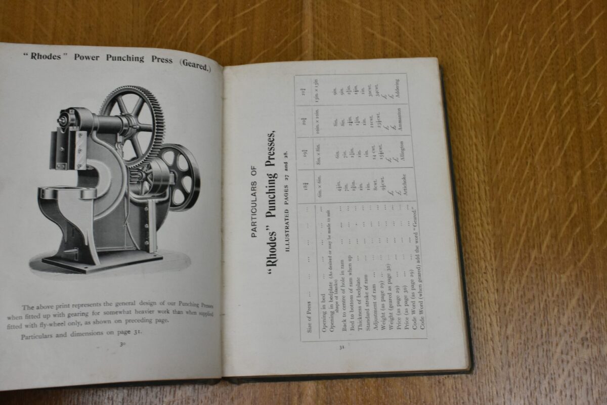 J.Rhodes & Sons, Grove Iron Works, Wakefield, Machine Catalogue, 1901