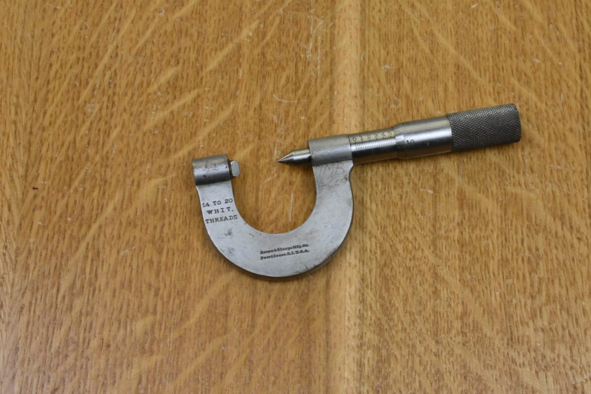 Brown & Sharpe External Thread Measuring Micrometer, 1420TPI Whitworth