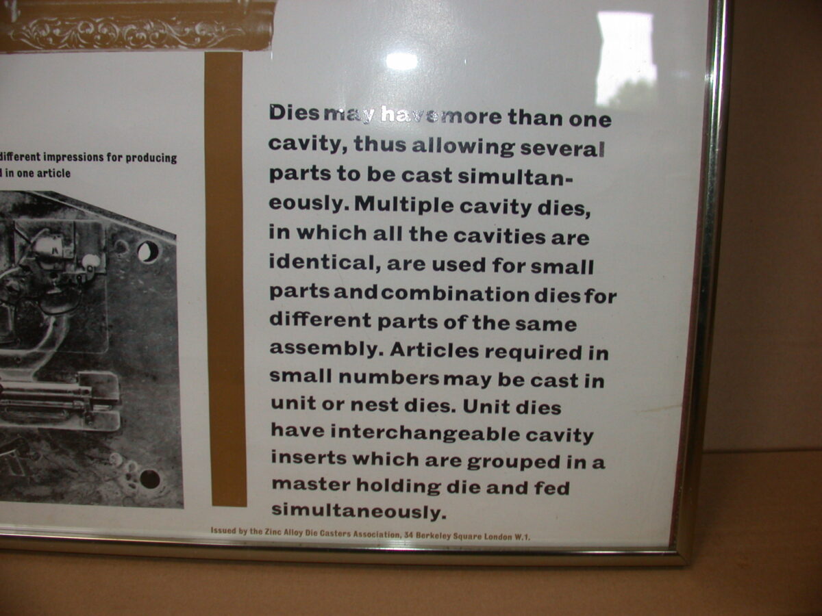 Zinc Alloy Die Casting Educational Poster, Framed, 77cms x 52cms, 80213595 - Image 2