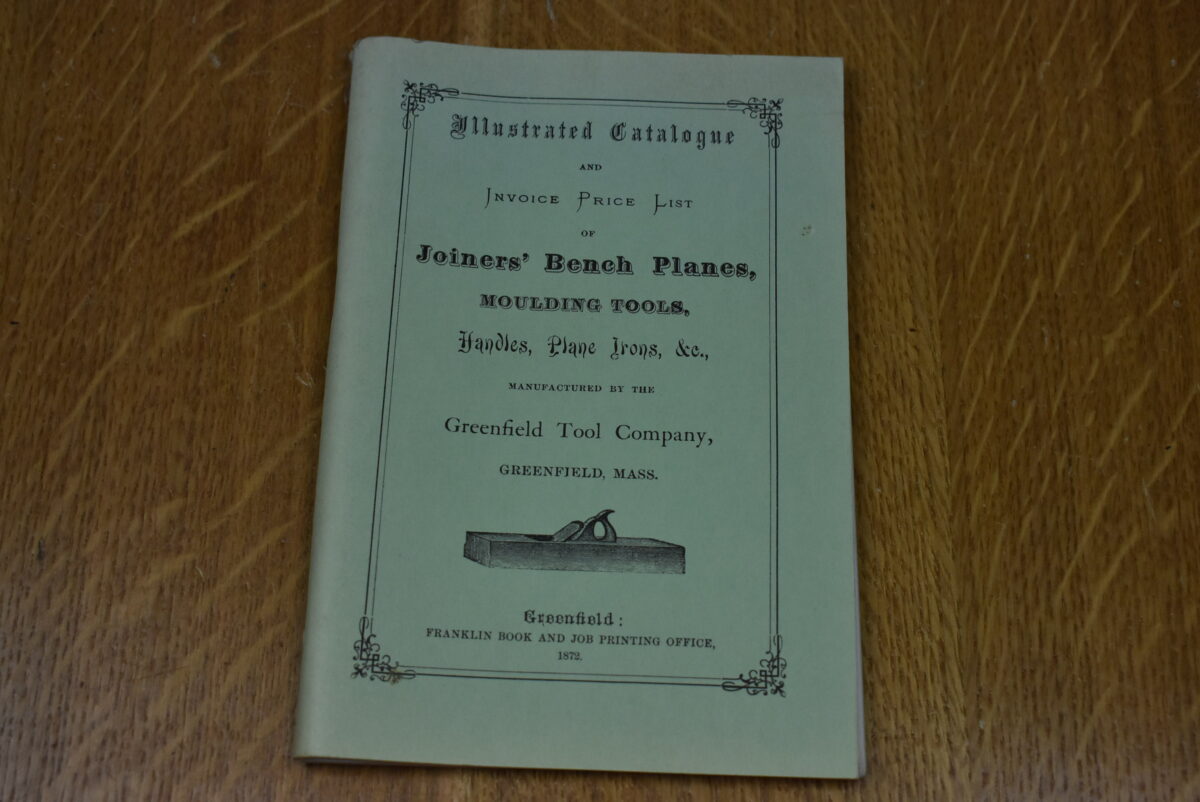 80213800 Greenfield Tool Co. Massachusetts, Reprint Catalogue, Bench Planes, Tools etc. 80213800 - Image 1