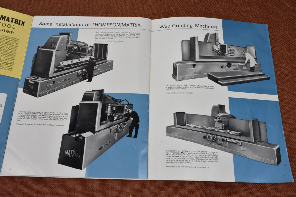Thompson/Matrix Surface Grinders, Truforming & Way Grinding Machines Brochure 80214845 - Image 4