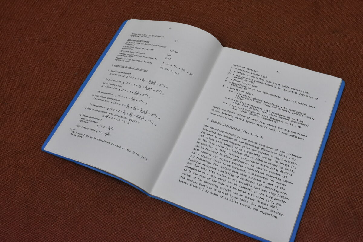 Carl Zeiss Jena: Measuring Microscope BK-70x50 Intruction Manual 80214887 - Image 4