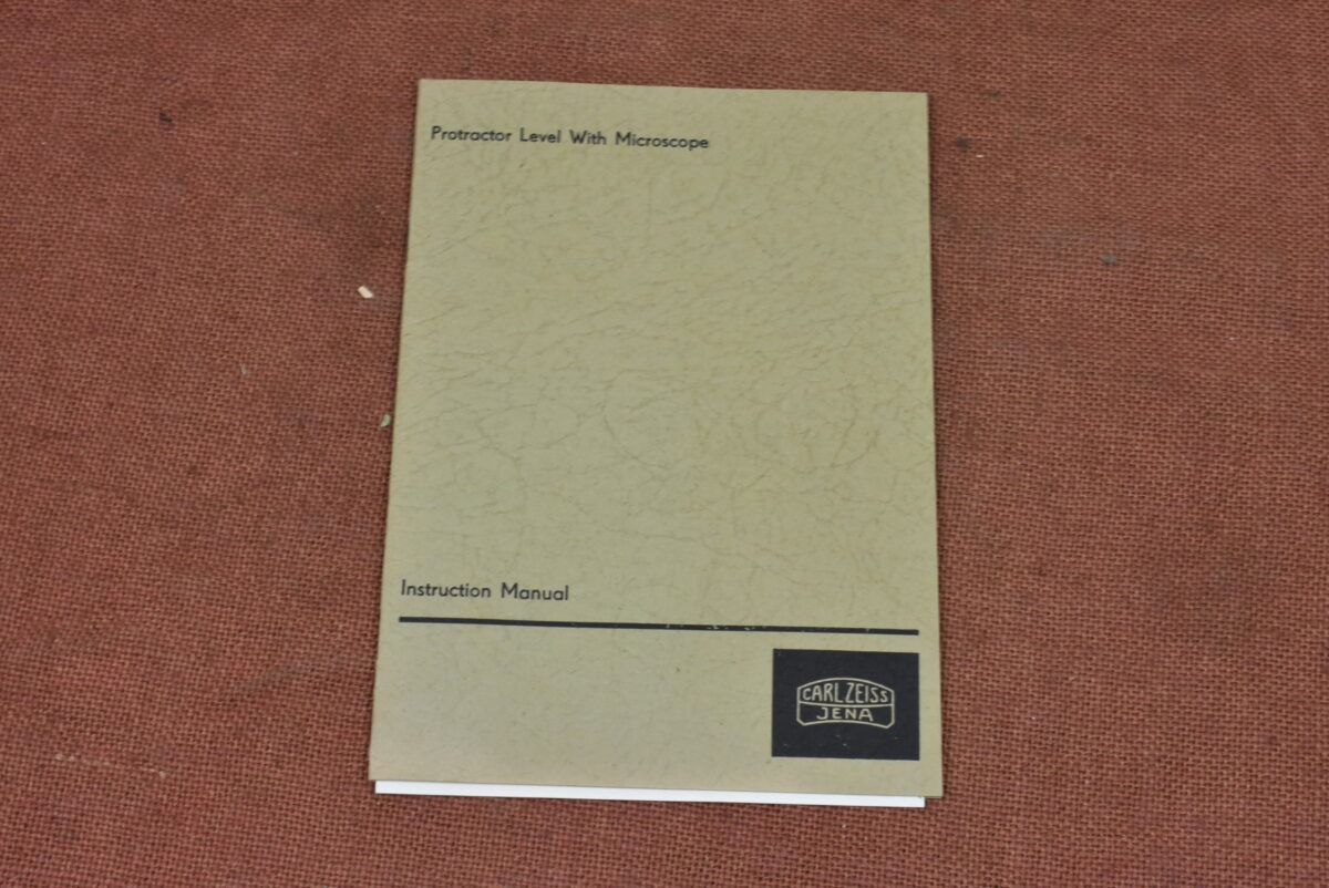 Carl Zeiss Jena: Protractor Level with Microscope Instruction Manual 80214879 - Image 2