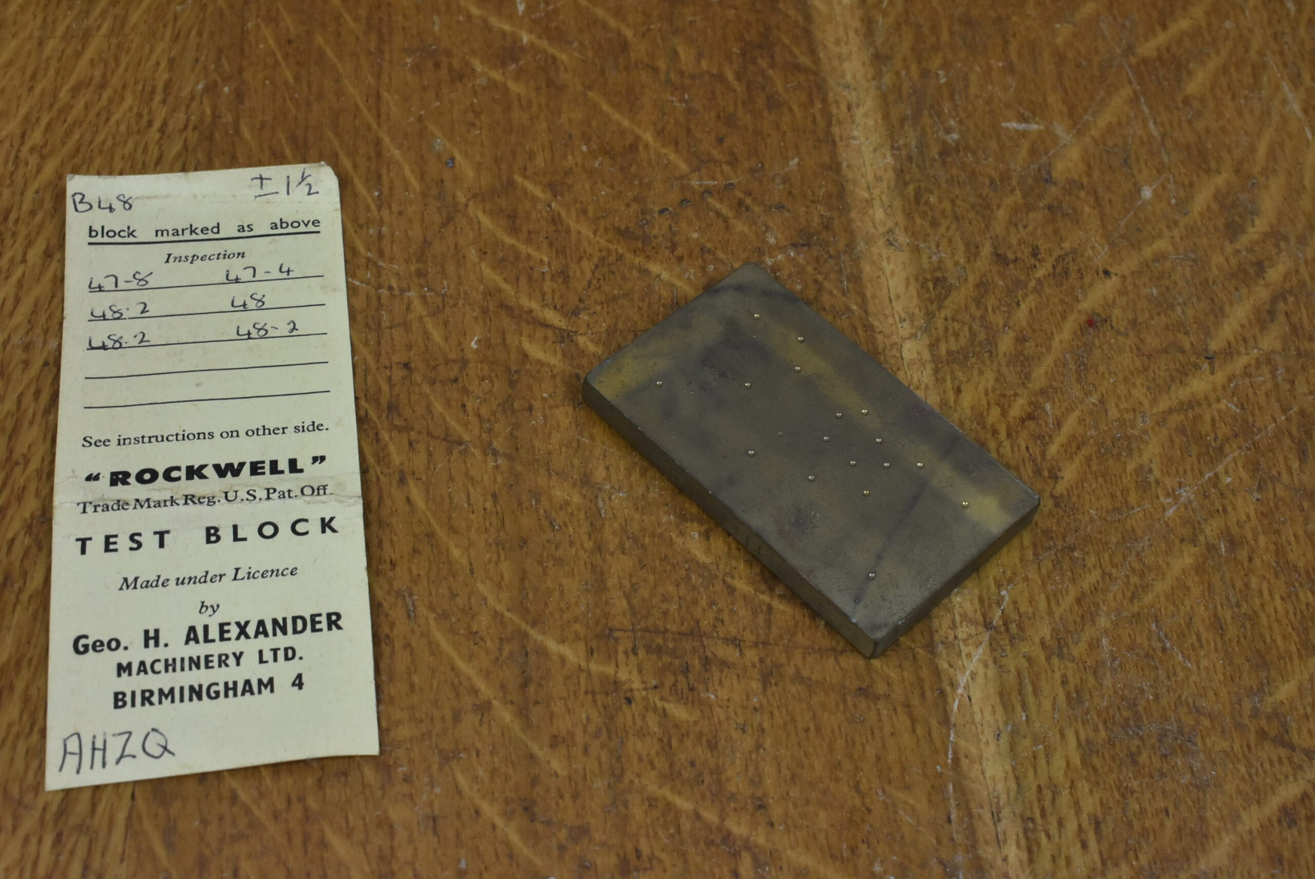 Rockwell Hardness Test Block B48 80215465 G&M Tools