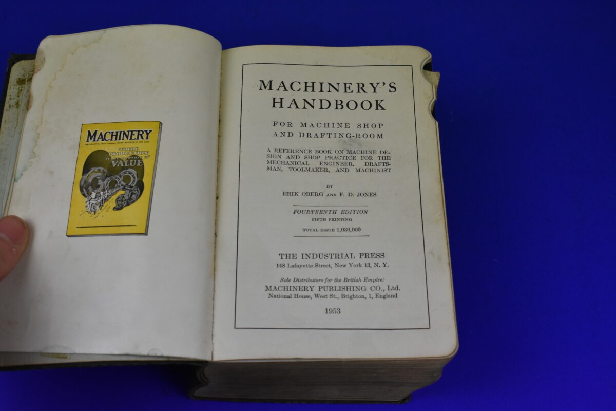 DSC_1285 Machinery's Handbook, 14th Edition, 1953 80216029 - Image 3