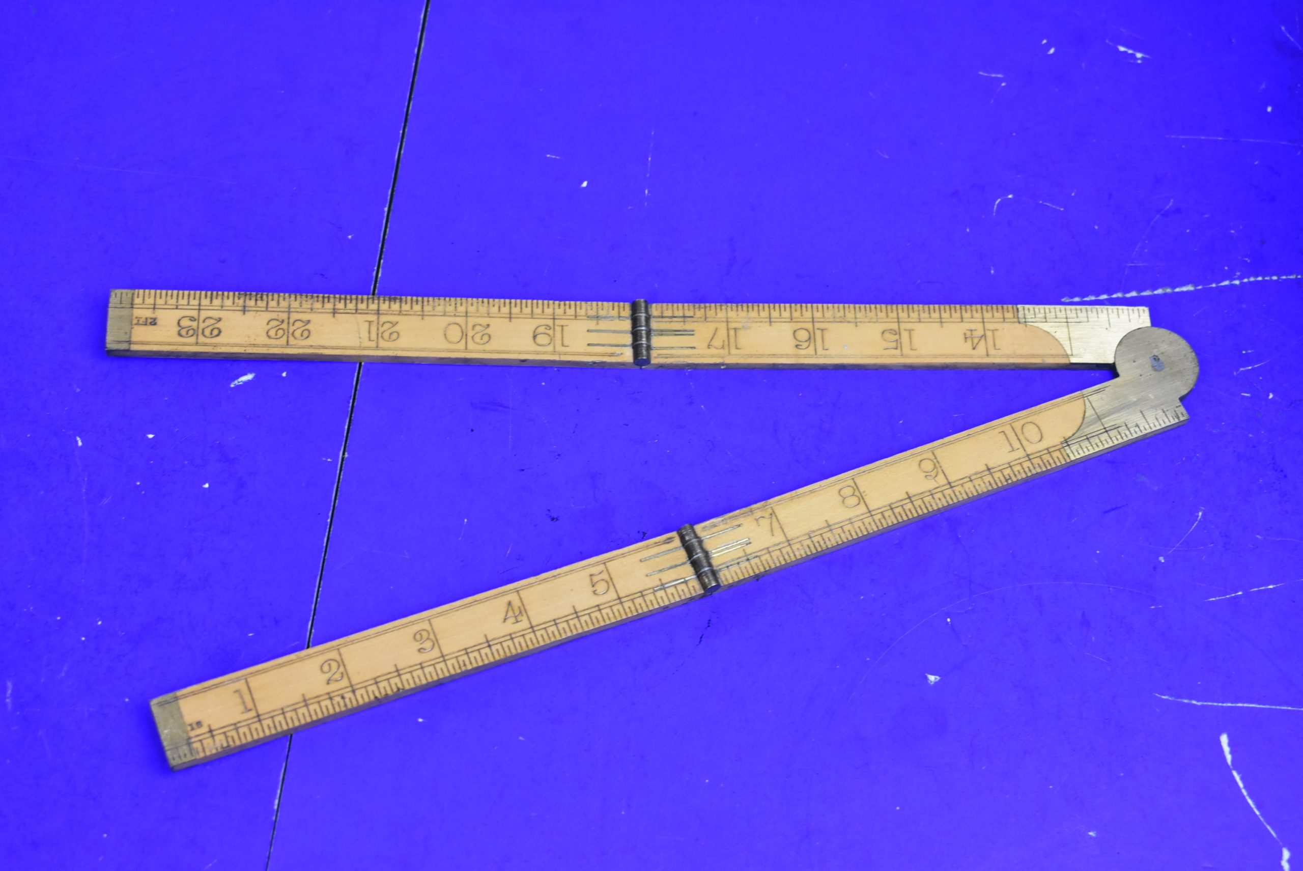 80217062 Good Vintage Rabone No. 1380 Four Fold Boxwood Rule, 24" Long 80217062 - Image 1