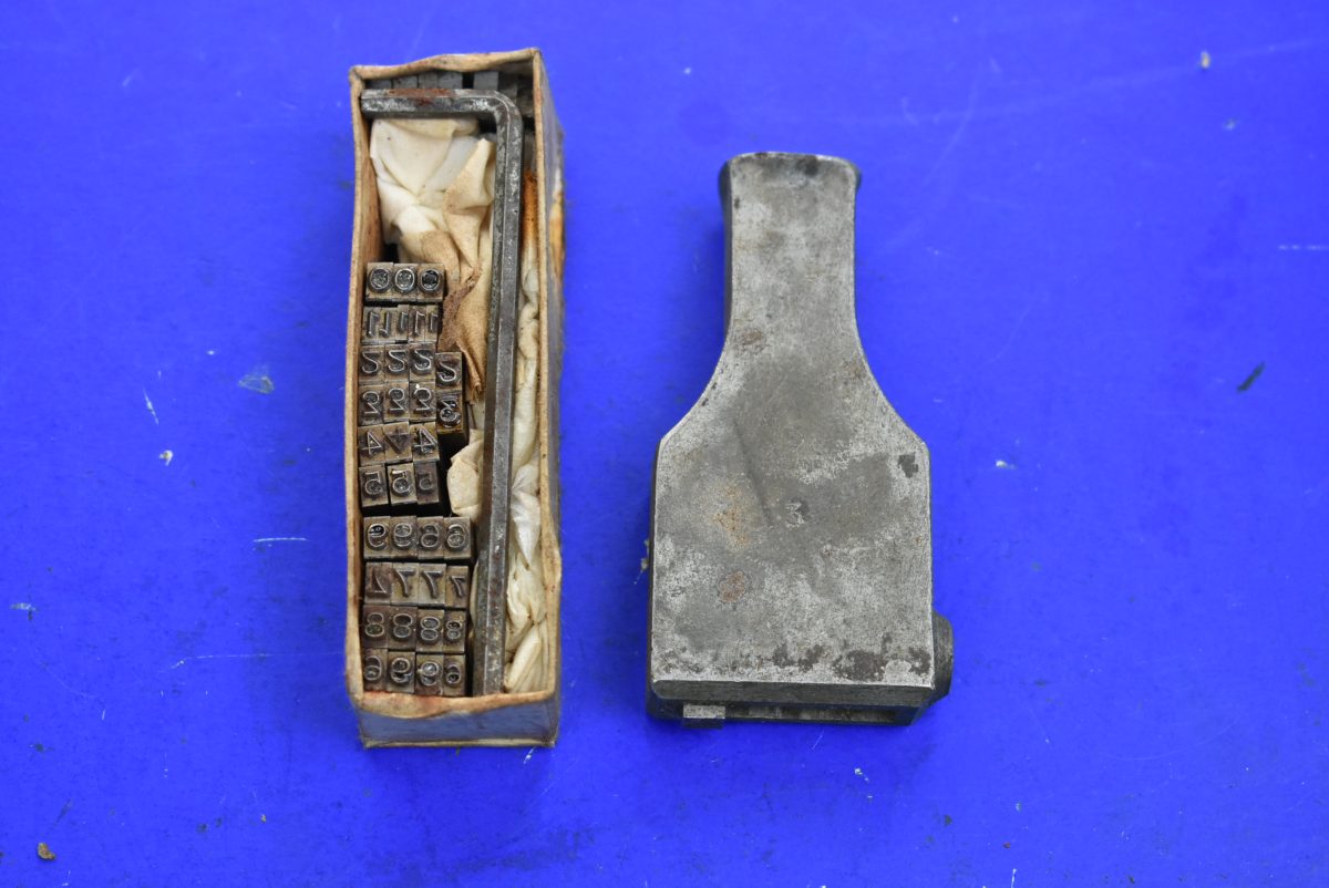 80217006 E. Pryor Marking Punch Holder with a Set of Numbers 80217006 - Image 1