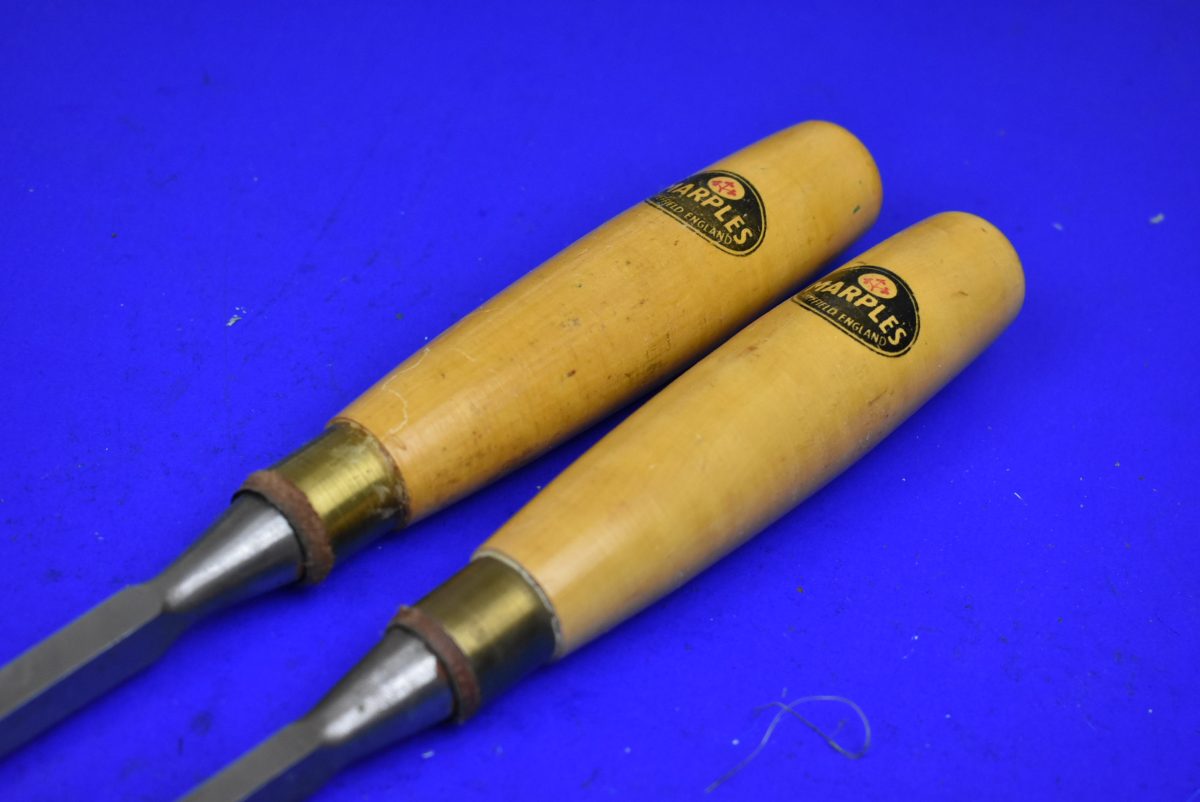 Two Marples Boxwood Handle Mortice Chisels. 1/4" & 5/16" 80217225 - Image 3