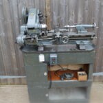 Myford Super 7 with Gearbox Mounted on Wooden Cabinet Stand, Tooling, 1ph, 80217363